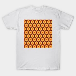 Golden honeycomb with flowers T-Shirt